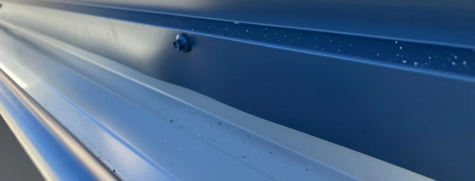 Newly installed Colorbond flashing and gutter line