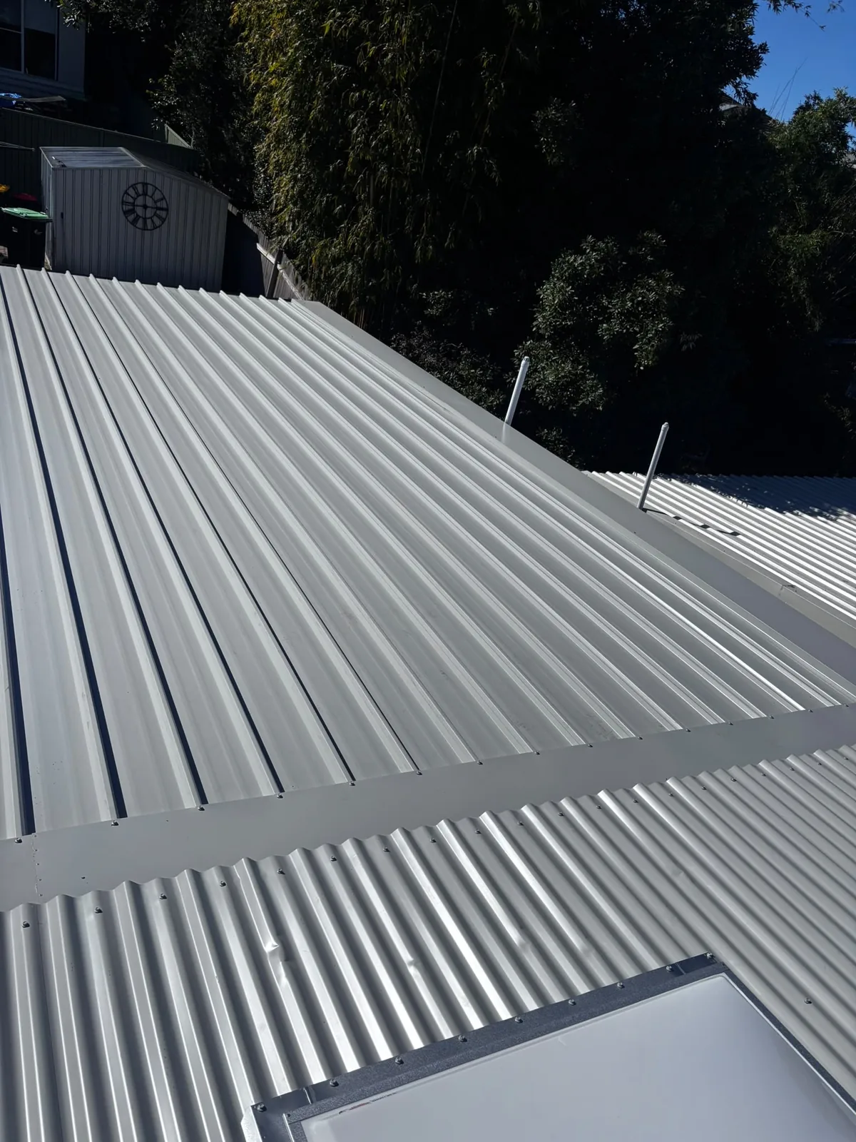 Finished metal roof with new ridge capping